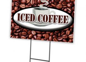 C-1824 Iced Coffee 18 x 24 in. Iced Coffee Yard Sign & Stake