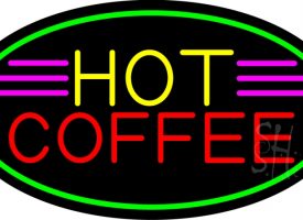 Red Coffee Yellow Neon Sign, 17 x 30 x 3 in.
