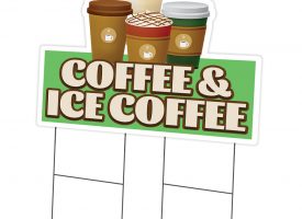 C-DC-2436-Coffee And Ice Coffee19 24 x 36 in. Yard Sign & Stake - Coffee & Ice Coffee
