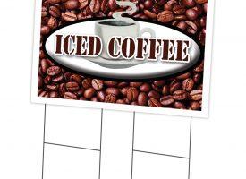 C-2436 Iced Coffee 24 x 36 in. Yard Sign & Stake - Iced Coffee