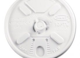 Lift Lock Plastic Hot Cup Lids, White - 10 oz