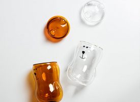 Cute Bear Glass Cup With Lid