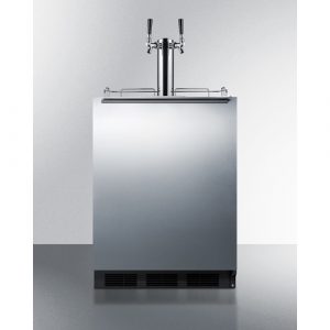 SBC58BLBIADACFTWIN 32.25 x 23.63 x 22.75 in. ADA Compliant Built-In Commercial Cold Brew Coffee Kegerator, Black Cabinet