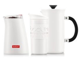 Bodum TRIBUTESETS Tribute Coffee Press, 8 cup, 1.0 l, Mug, 0.35 l, 12 oz, Electric coffee grinder Off white