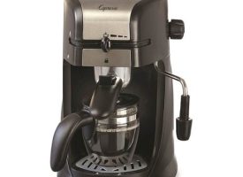 Capresso - Steam PRO 4-Cup Coffee Maker and Espresso Machine with Milk Frother - Black/Stainless Steel