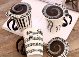 Creative Music Note Mug - Ceramic - Black and White