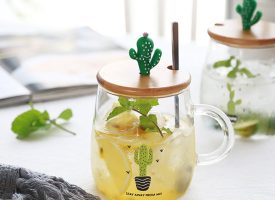 Cactus Themed Glass Mug
