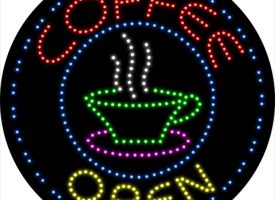 Everything Neon L100-1118 Coffee Animated LED Sign 26" Tall x 26" Wide x 1" Deep