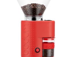 Bodum BISTRO Electric coffee grinder with glass catcher Red