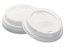 D9538 Dome Hot Drink Lids- 8 oz. Cups- White
