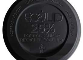 ECOEPHL16BR 10-20 oz EcoLid 25 Percentage Recy Content Hot Cup Lid, Black