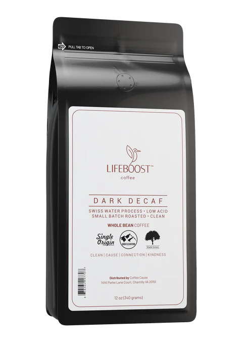 Lifeboost Dark Roast Decaf Coffee