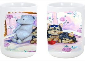 Yorkie Puppies three in a row Dishwasher Safe Microwavable Ceramic Coffee Mug