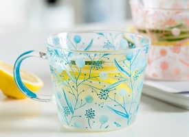 Dandelion Mug - Glass - Pink - Blue