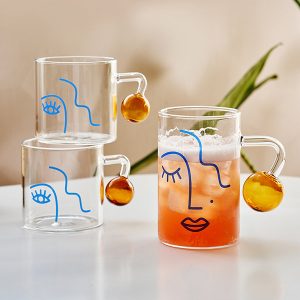 Abstract Face Glass Mug