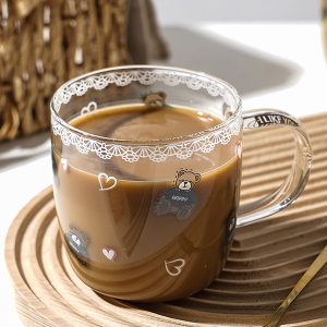 Cute Bear Glass Mug - 2 Colors Available - 14.2 oz Capacity