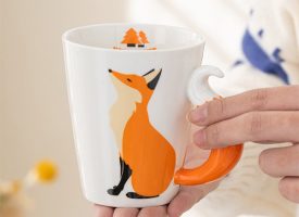 Fox Ceramic Mug - Fox Tail Handle - Coffee Cup