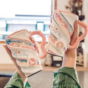 Cute Lid Mug - Ceramic - Plastic - 2 Patterns - Mermaid - Unicorn