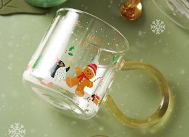 Christmas Themed Mug - Glass - Snowman - Polar Bear
