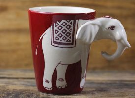 Elephant Handle Mug - Ceramic - Imported From Thailand