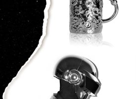 Silver Space Themed Mug