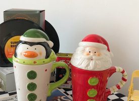 Holiday Mugs - Ceramic - Penguins - Santa - Snowman