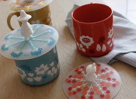 Cute Mug - Ceramic - Imported From Japan - With Lid - Red - Blue