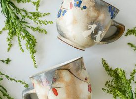 Hand Painted Bunny Stoneware Mug