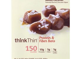 thinkThin® High Protein Bars, Salted Caramel, 1.41 oz Bar, 10