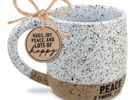 18523 18 oz Unisex Speckled Stone Peace Mug, White - One Size
