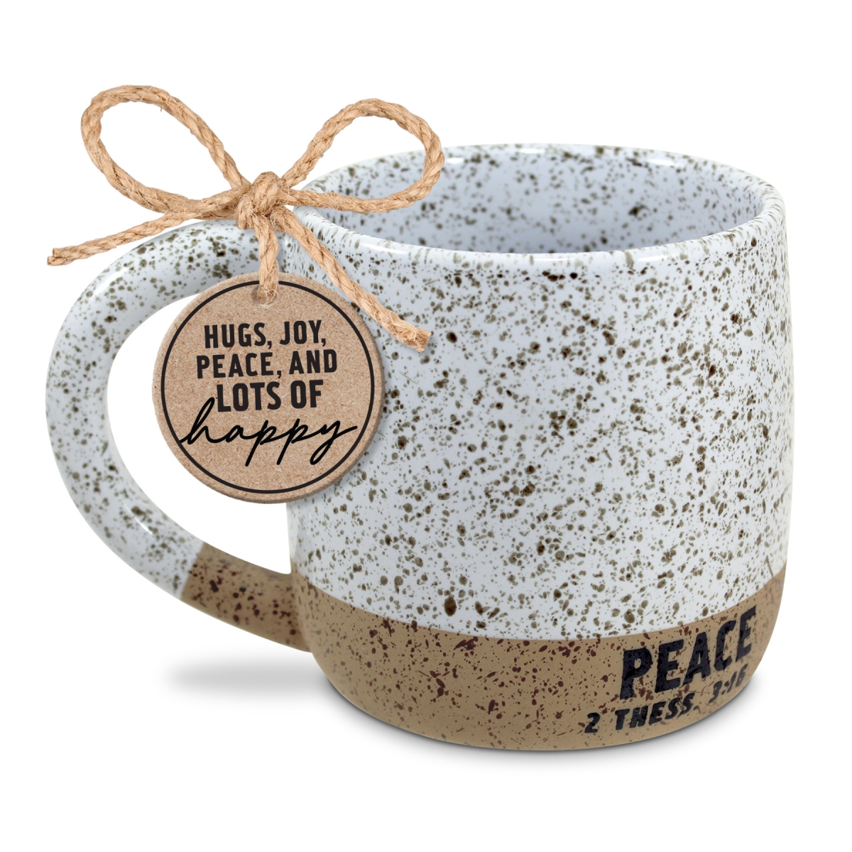 18523 18 oz Unisex Speckled Stone Peace Mug, White - One Size