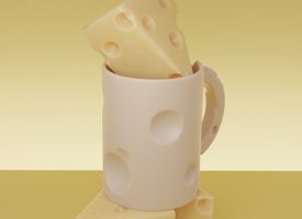Nordic Creative Cheese Mug - Ceramic - Yellow - White - 5 Patterns