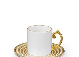 L'Objet Perlee Gold Espresso Cup & Saucer