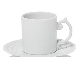 L'Objet Perlee White Espresso Cup & Saucer