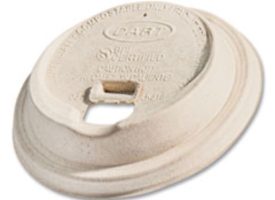 DCCLK316FBR 10-24 oz Fiber Lids for Paper Cups, Tan - 1000 per Carton