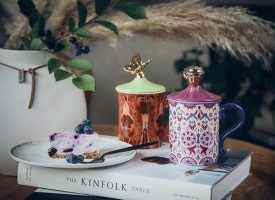 Francfranc Colorful Mug - Ceramic - Butterfly Lid Finial
