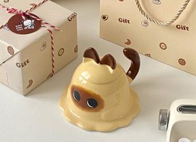 Siamese Cat Mug - With Lid - Ceramic