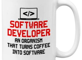 Progammer Mug White 15oz - Turns Coffee Into Software - Programmer Programming Coding Software Developer