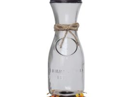 HB0571D 21 oz Wine Carafe Glass Hummingbird Feeder