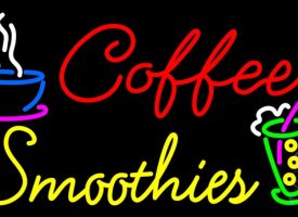 Everything Neon N105-0151 Coffee Smoothies LED Neon Sign 13 x 24 - inches