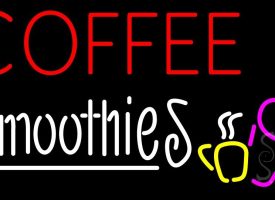 Everything Neon N105-1289 Red Coffee Smoothies LED Neon Sign 13 x 24 - inches