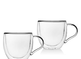 Godinger Double Walled Glass Espresso Cup, Set of 2