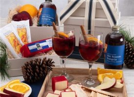 Sangria, Fruit, and Cheese Gift Tower