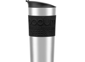 Bodum TRAVELMUG Vacuum travel mug, small, 0.35 l, 12 oz, s/s Black