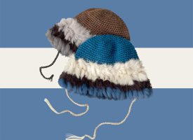 Japanese Style Knitted Hat - Beige - Blue - Coffee