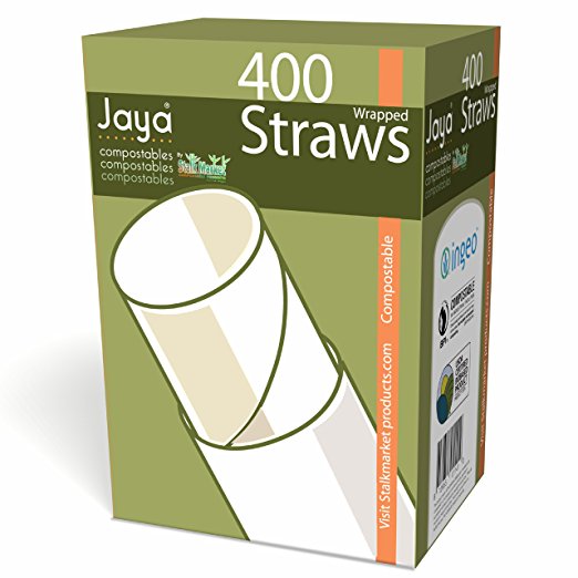 PLA-S6W-C Clear Straws Individually Wrapped - Pack of 4800