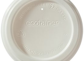 International Paper Compostable White Dome Hot Cup Sipper Lid, 10 oz.