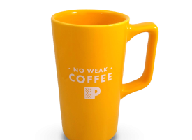 No Weak Coffee Mug, 16oz - Yellow