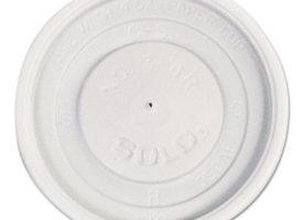 Solo Cups VL34R-0007 4 oz Polystyrene Vented Hot Cup Lids, 100 Per Pack & 10 per Case - White