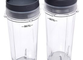 Ninja - 16 oz. Single Serve Cups with Lids (2-Pack) - Clear